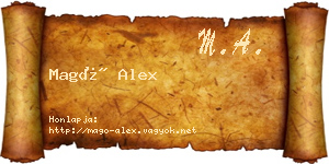 Magó Alex névjegykártya